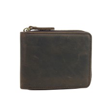 Cowhide Leather Zipper Wallet A103DB
