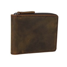 Cowhide Leather Zipper Wallet A103VB