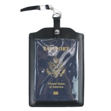 Double Side Passport Holder with String B182.BLK