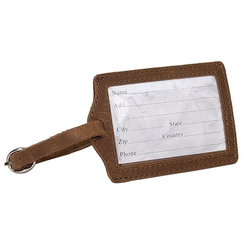 Full Grain Leather Luggage ID Tag Pack of 5 - B186CB