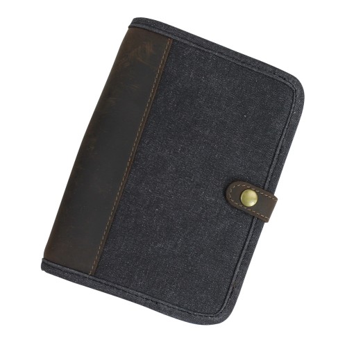Vintage Leather and Waxed Canvas Combination Journal B249.GRY