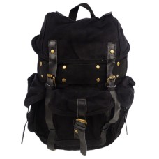 Small Stylish 100% Cotton Canvas Backpack C02.BLK