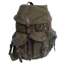 Small Stylish 100% Cotton Canvas Backpack C02.GRN