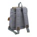 Sport Cowhide Leather Cotton Canvas Backpack C12. Blue Gray