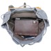 Sport Cowhide Leather Cotton Canvas Backpack C12. Blue Gray