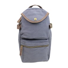 Slim Long Shape Cotton Canvas Backpack CK06.Blue Grey