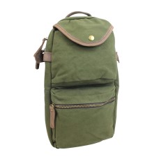 Slim Long Shape Cotton Canvas Backpack CK06.Green