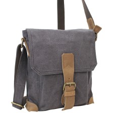 Vintage Cotton Canvas Distress Looking Shoulder Bag CS13.GRY