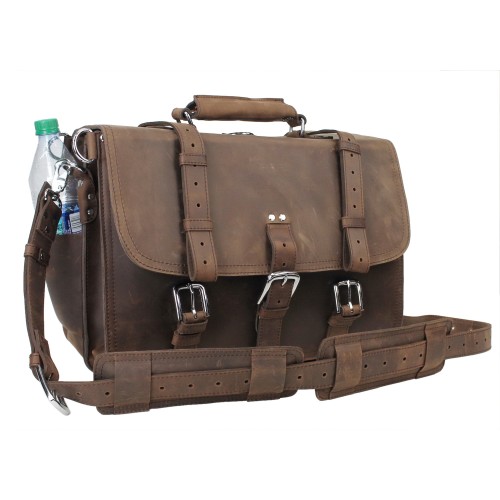 Extra Large Classic Oil Tanned Full Leather Briefcase Backpack (Heavy 9.5LB) L06. CB