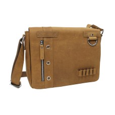 Full Grain Leather Messenger Bag Asymmetrical L14.Brown