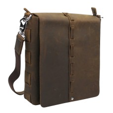 Fully Handmade Leather Messenger Bag L20.Vintage Distress