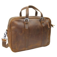 Cowhide Leather Casual Laptop Bag L24.Vintage Brown