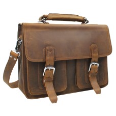 Pro Leather Briefcase Laptop Case L36.Vintage Brown