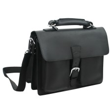 Medium Leather Briefcase L39.Black