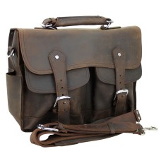 Oil Tanned Cowhide Leather Pro Briefcase L41.Dark Brown