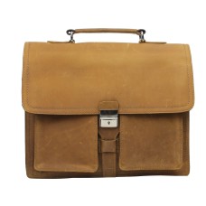 Pro Cowhide Leather Portfolio Briefcase L46.Brown