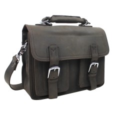 Pro Leather Briefcase Laptop Bag L50.Dark Brown