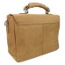Spacious Cowhide Leather Messenger Bag L53.Vintage Brown
