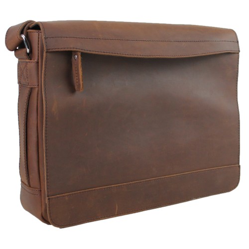 Full Grain Leather Messenger Laptop Bag L67.RB