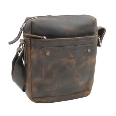 Full Grain Leather Shoulder Bag L76.Dark Brown