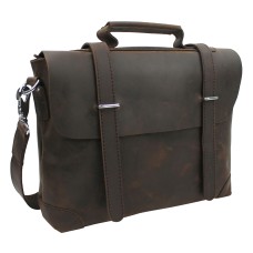Cowhide Vintage Leather Messenger Bag L88.Dark Distress