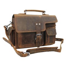 Full Grain Leather Small Briefcase Laptop Bag LB44.VB