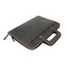 Cowhide Leather Slim Portofolio Carrying Case LH21.Dark Brown
