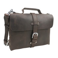 Full Leather Handmade Messenger Bag LM08.Dark Brown