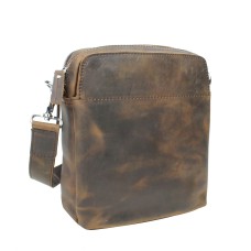 Cowhide Leather Messenger Shoulder Bag LM13.Vintage Distress