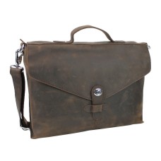Cowhide Leather Slim Messenger Bag LM17.Dark Brown