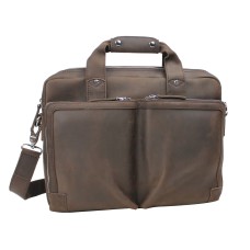 Classic Medium Full Grain Leather Messenger Laptop Bag LM19.Distress