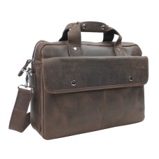 Classic Medium Full Grain Leather Messenger Laptop Bag LM22.Distress