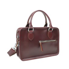 Classic Full Grain Leather Small Shoulder Bag LS49.Wine Red
