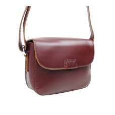 Classic Unique Full Grain Leather Shoulder Bag LS50.Reddish Brown