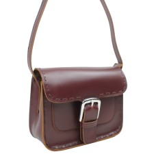 Classic Unique Full Grain Leather Shoulder Bag LS51.Reddish Brown