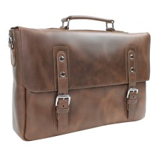Classic Large Full Grain Leather Messenger Laptop Bag M62.CB