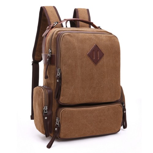 M.G. Canvas Backpack mu8094. Coffee