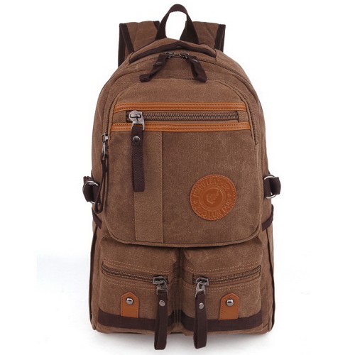 M.G. Canvas Backpack mu8147. Coffee