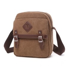 M.G. Canvas Shoulder Messenger Bag mu8839. Coffee
