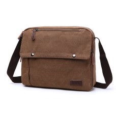 M.G. Canvas Shoulder Messenger Bag mu8847. Coffee